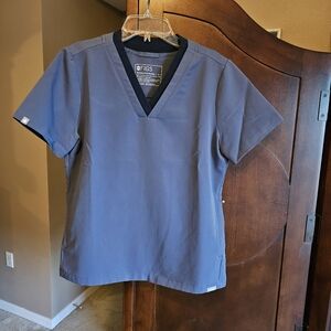 Figs Space Navy Scrub Top